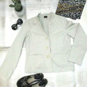 Eileen Fisher Tan Cotton Casual Jacket Button